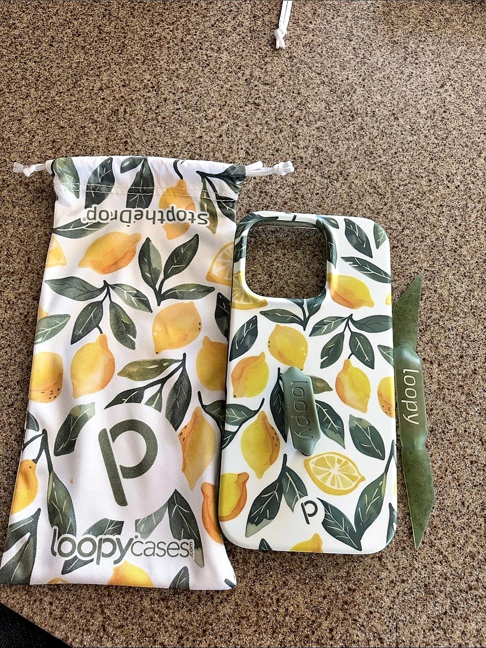 iPhone 16 Pro Loopy Cases Lemon Grove Lemon Print Phone Case with Wrist Strap